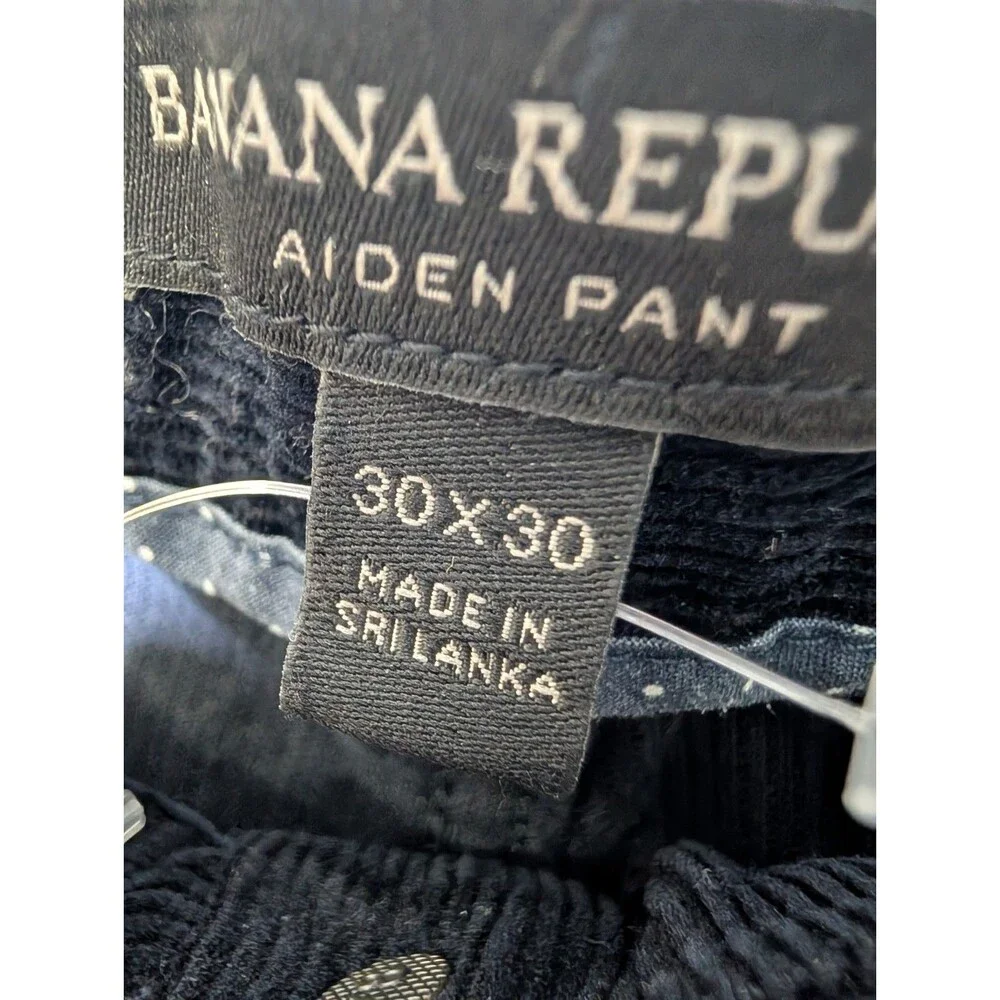 Banana Republic Navy Corduroy Aiden Pants Straight 30x30 Stretch Cotton Classic